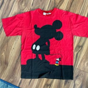 Vintage 90s Mickey Mouse shadow double sided t shirt